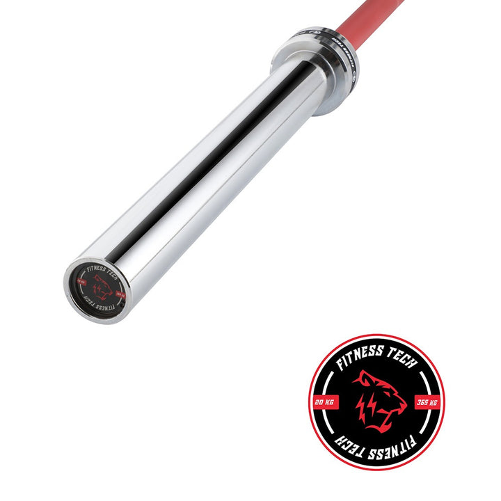 Olympische Stange 2,2 m x 50 mm 4 Kugellager Rot 365 kg