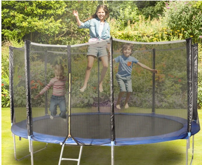 Cama elástica trampolín 244 cm x 210 cm hasta 250kg - Fitness Tech