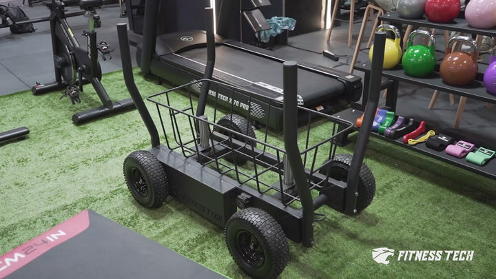 Sled pull with magnetic resistance and wheels