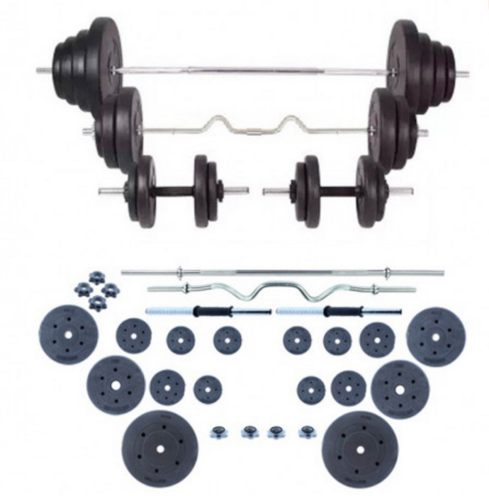 Set banco musculación + Torre + Set de pesas